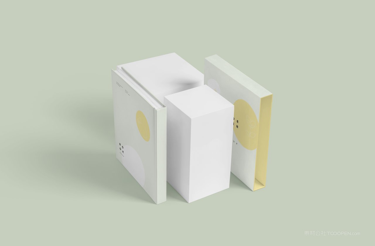 正方形精装书籍书本画册vi效果展示样机 (6)