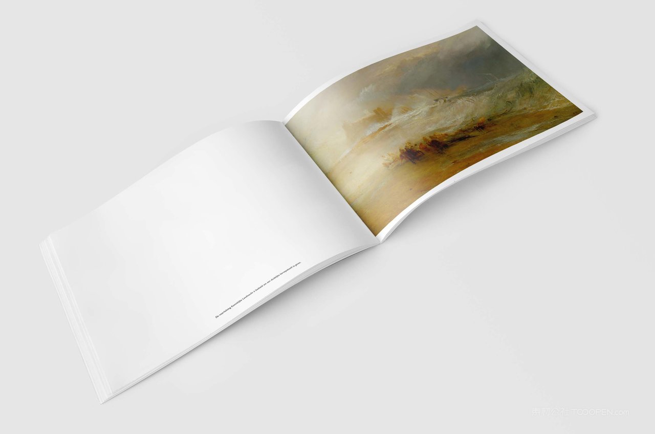 打开的本子画册书本贴图样机