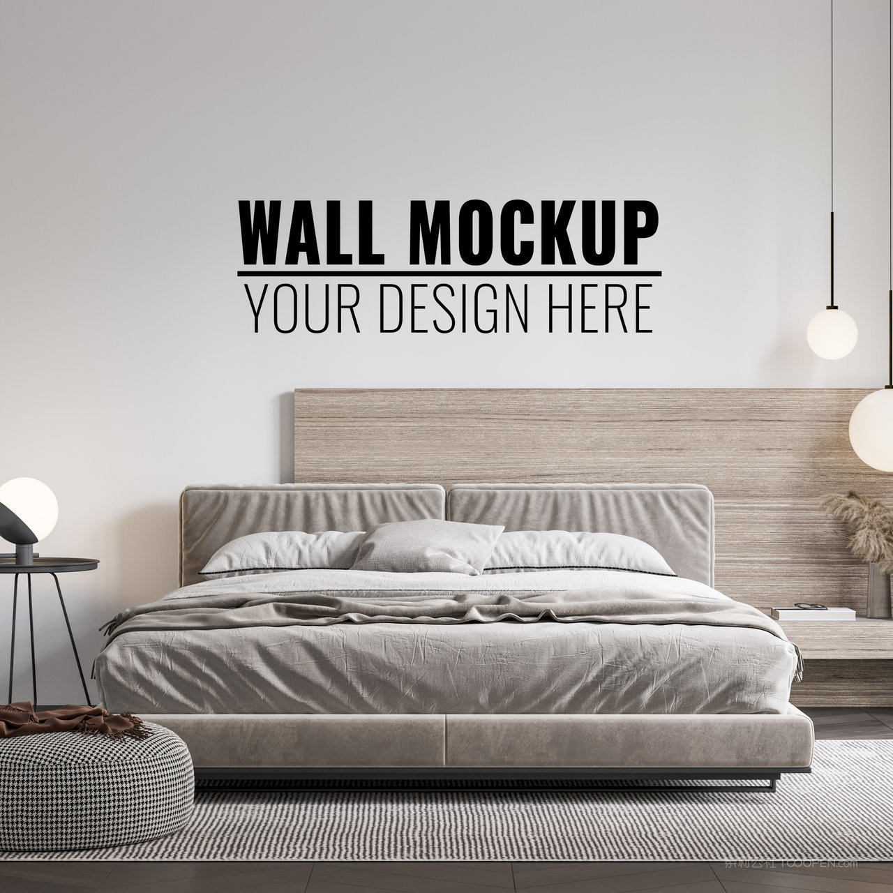 卧室背景墙样机