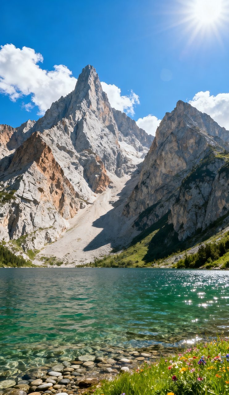 山峰蓝天天空意境高清唯美青山山水
