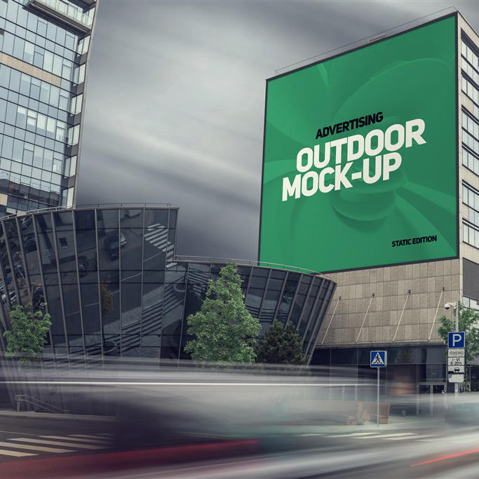 户外大型海报广告牌样机