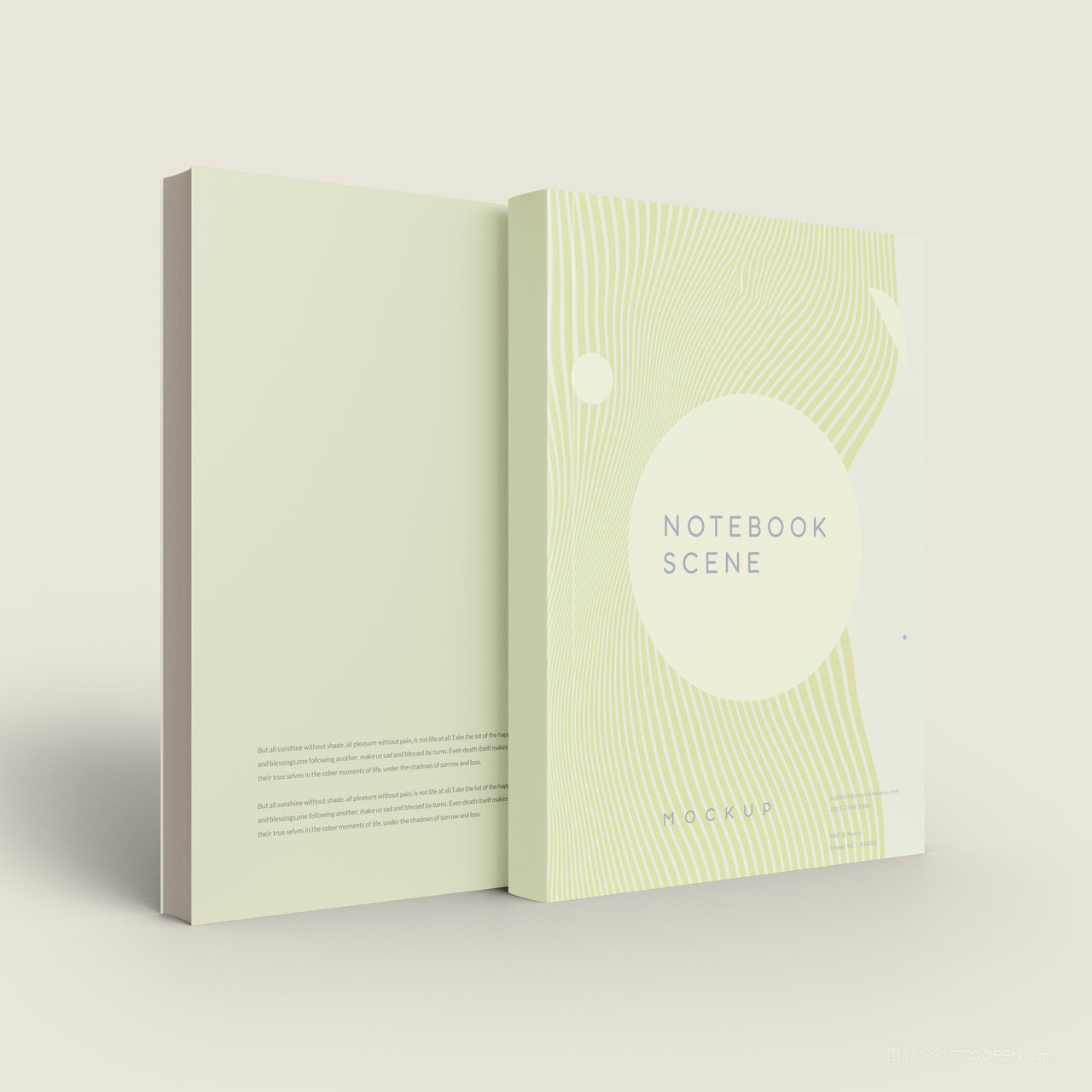 精装书本画册封面贴图样机