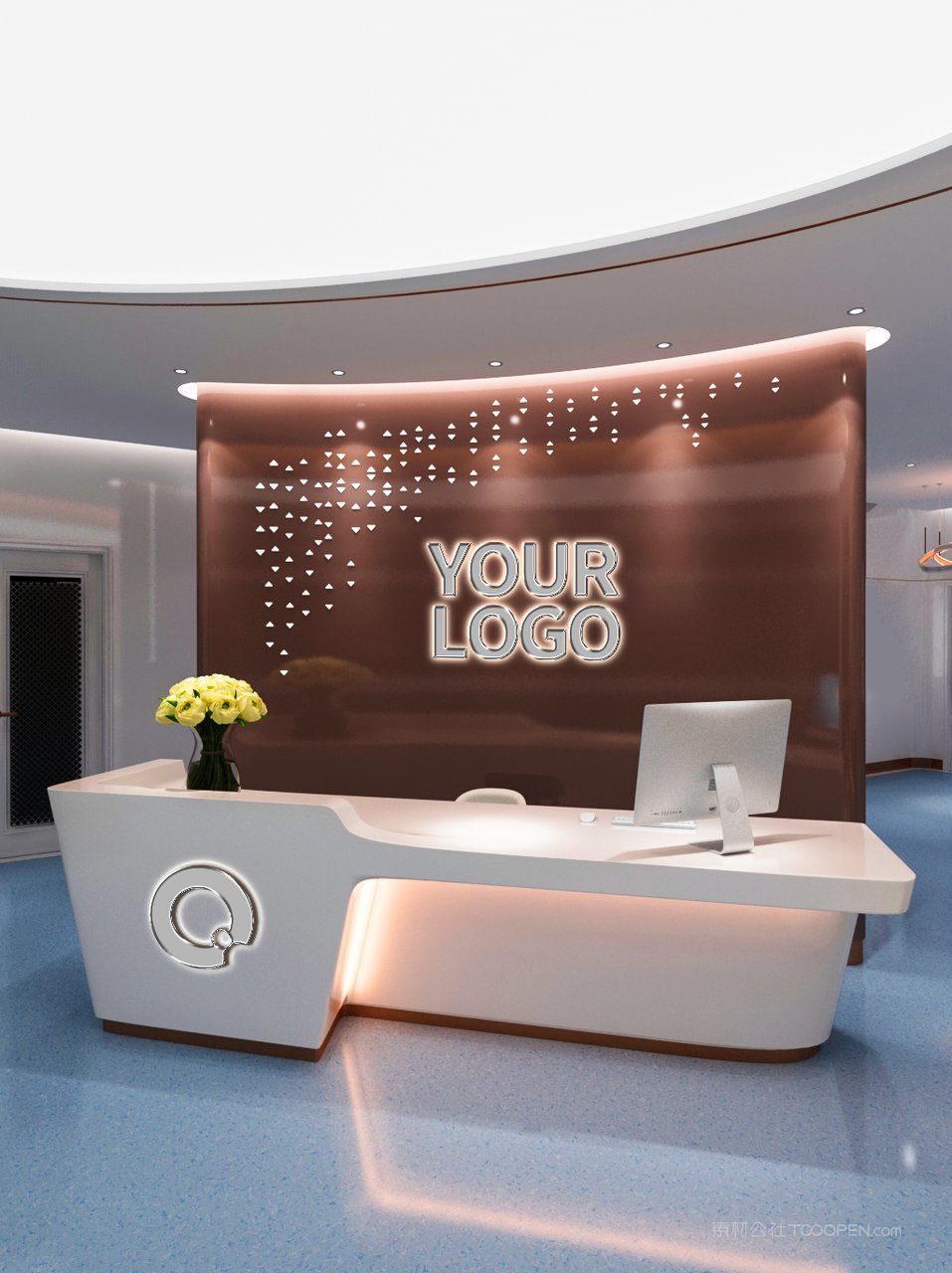 企业前台vi形象墙logo标志样机前台样机 (5)