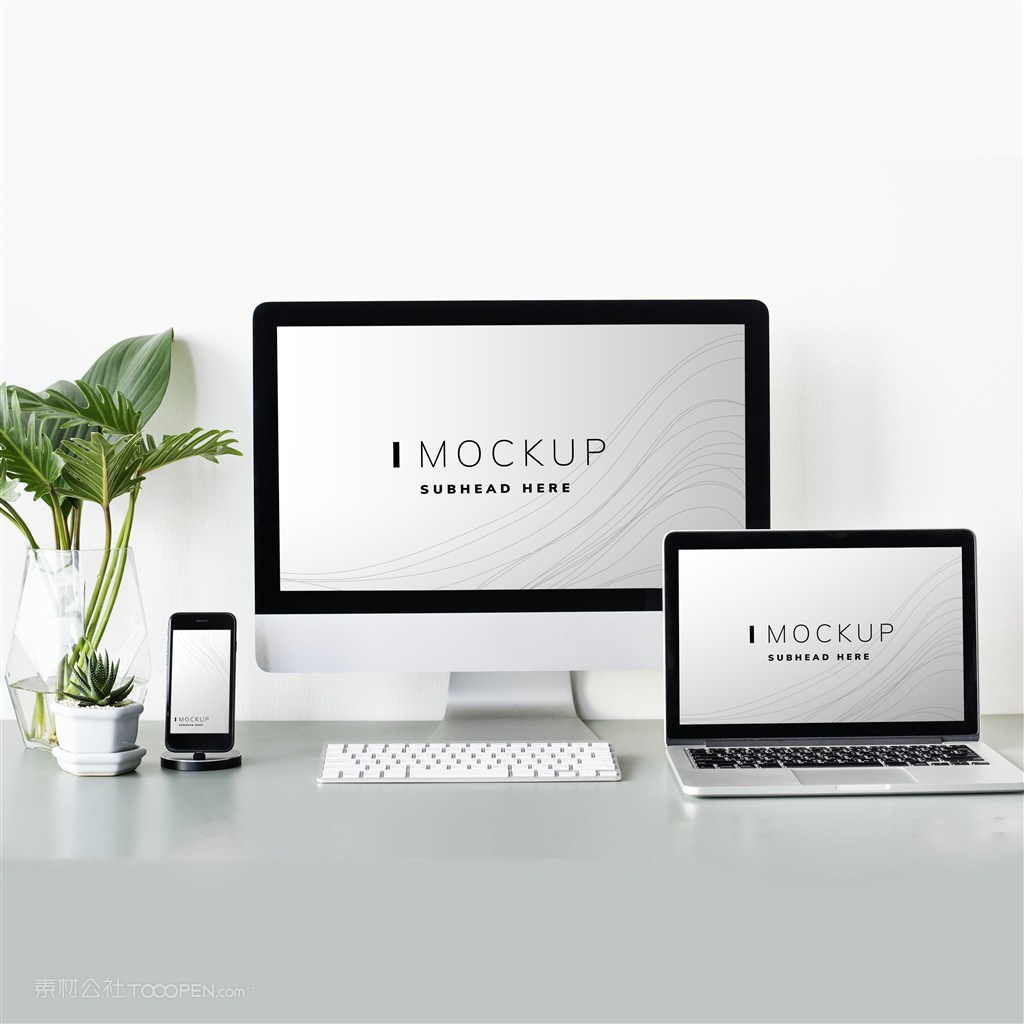 一组数字设备屏幕样机