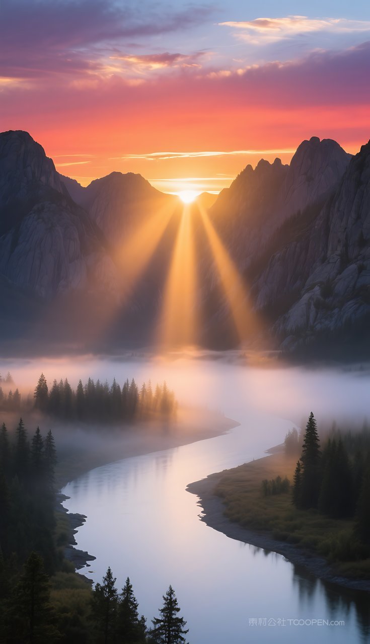 唯美群山山水湖泊风景山峰河流