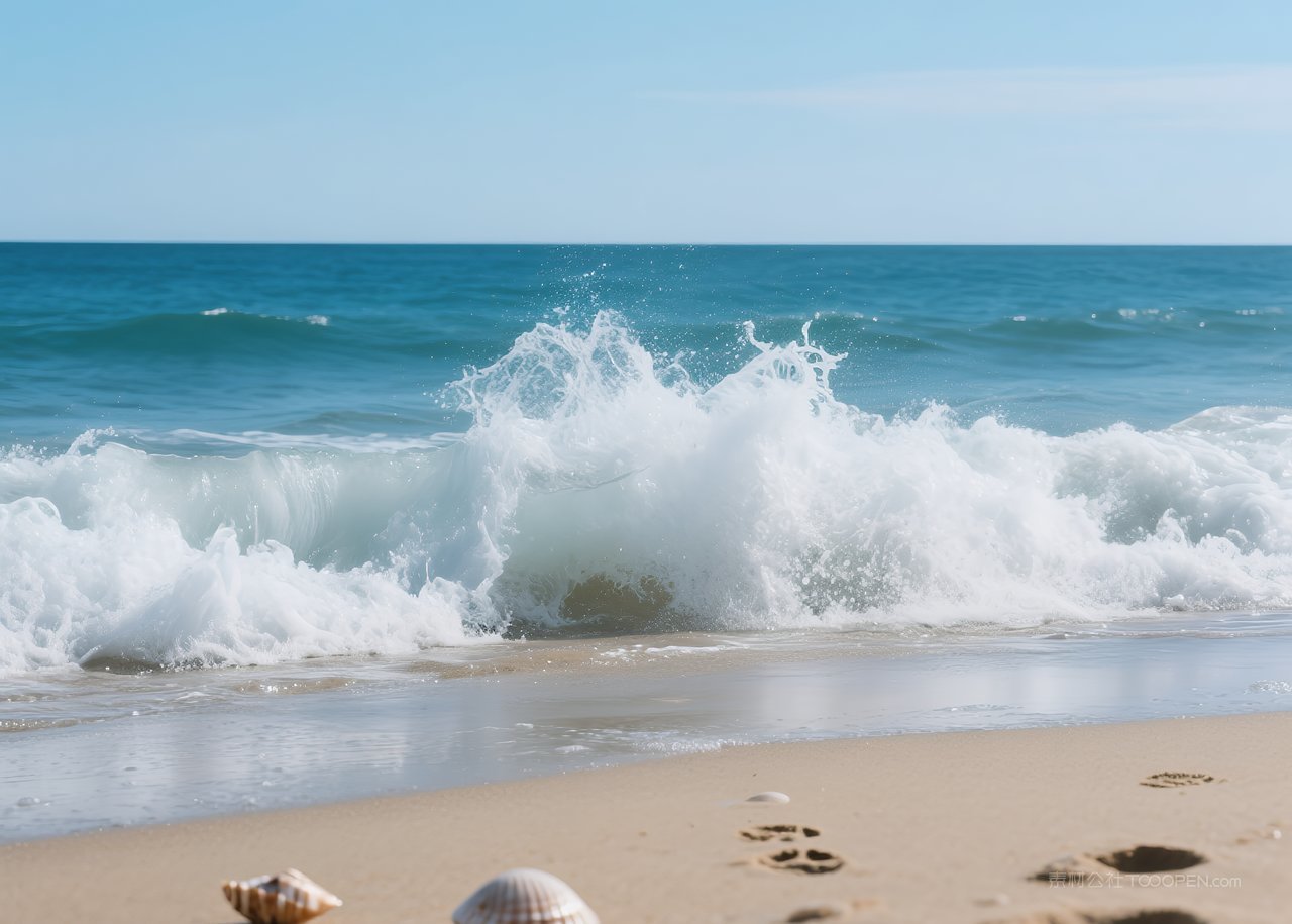 风景海滩自然海景天空海边风光唯美大海