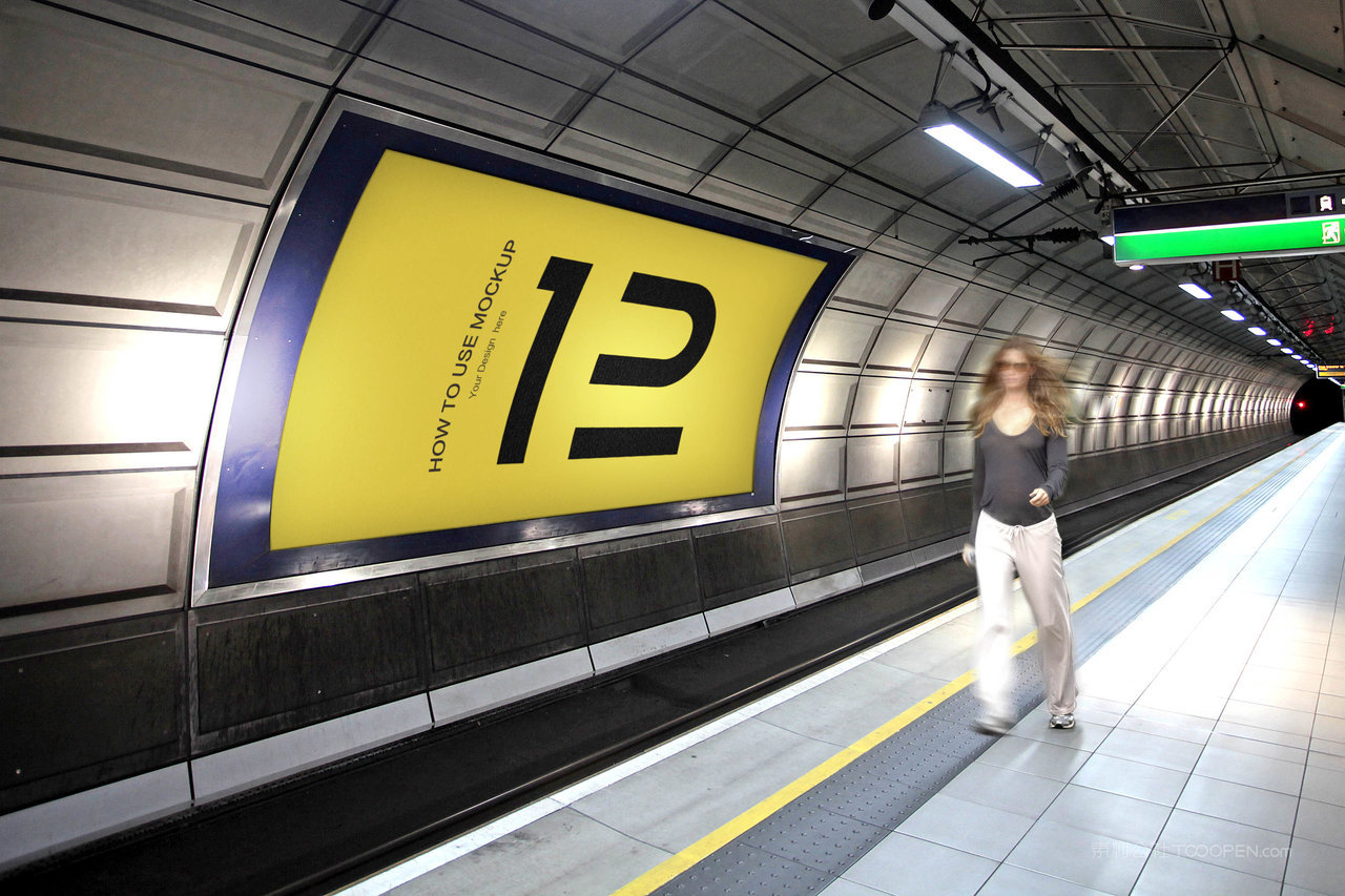 地铁站广告牌样机