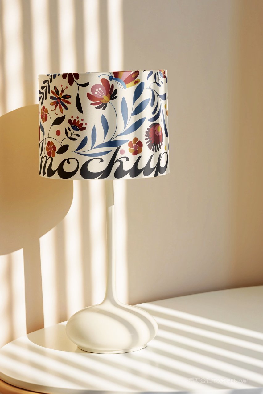 【2160期】床头台灯罩图案设计模型样机 (3)