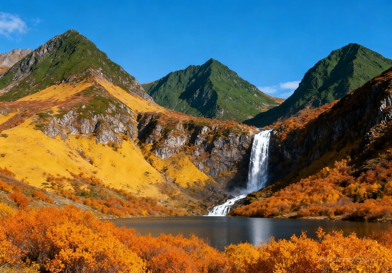 湖泊秋季意境山水青山天空唯美山峰