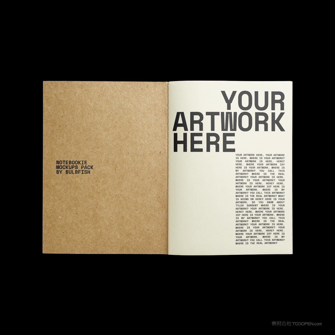 黄色杂志企业形象牛皮纸画册样机 (2)