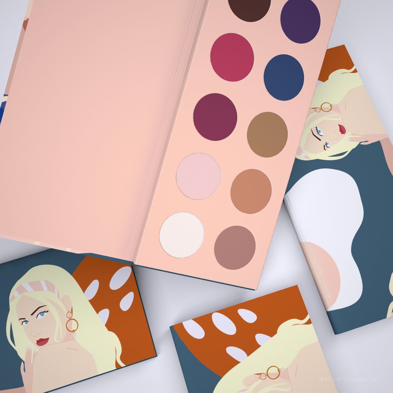 化妆品眼影盘卡通眼影盘样机 (5)