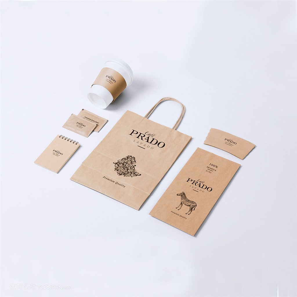 咖啡店品牌vi样机模板素材