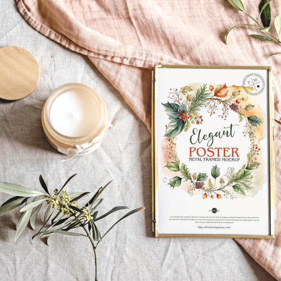 优雅金属框架海报