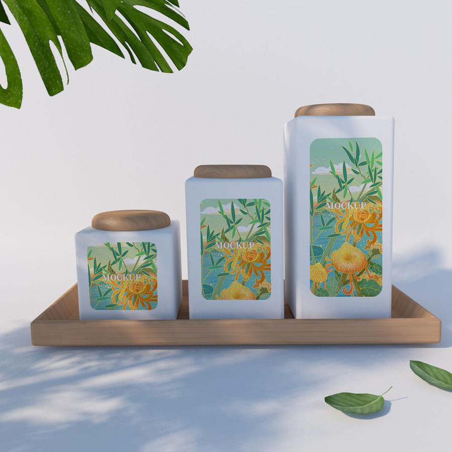 食品罐装礼盒茶叶盒包装产品场景样机 (7)