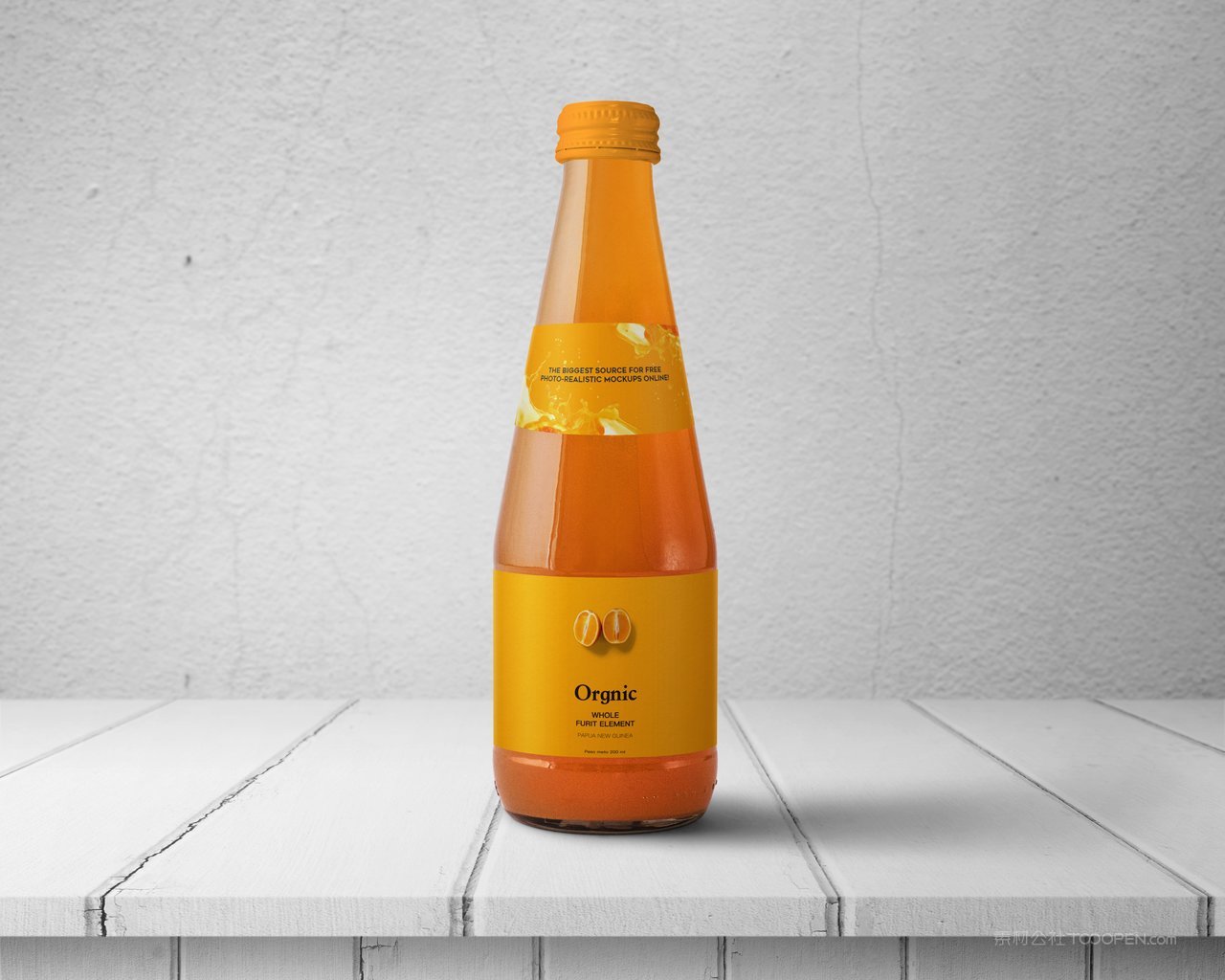 果汁饮料包装瓶贴透明玻璃瓶展示样机 (20)