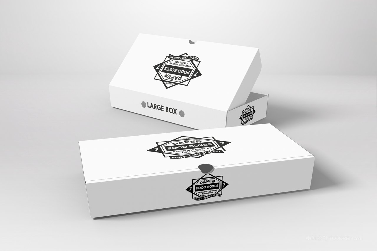 披萨纸质包装盒品牌食品纸质包装贴图样机 (4)