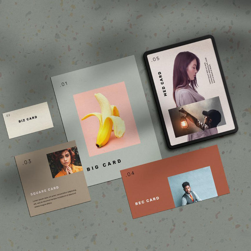 名片卡片信封平板场景样机