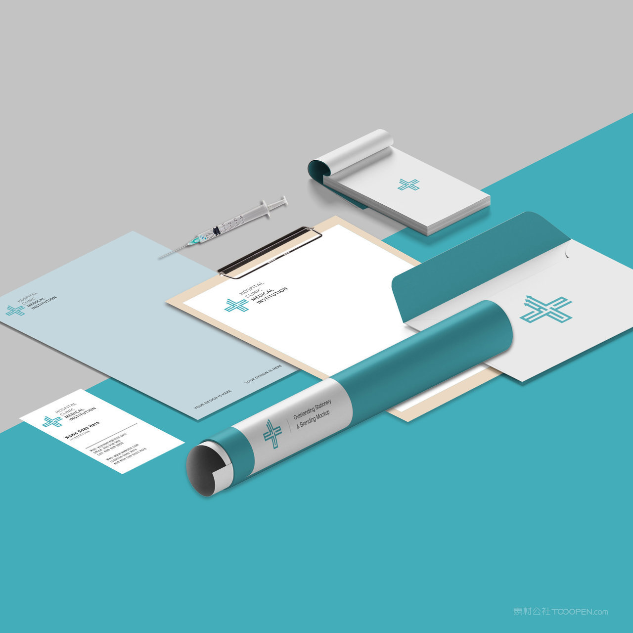 医疗品牌vi贴图样机