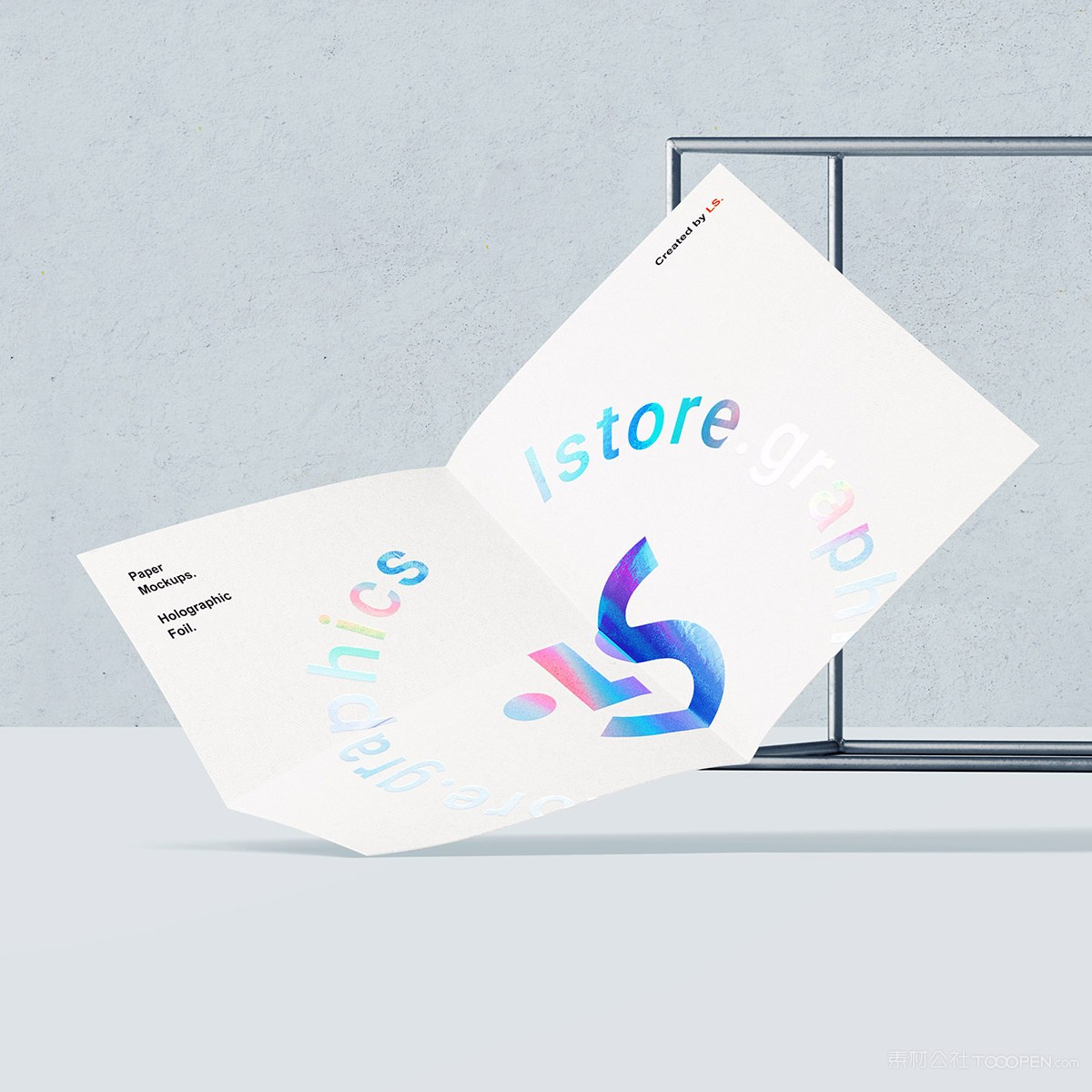 悬浮的a4宣传单样机模板