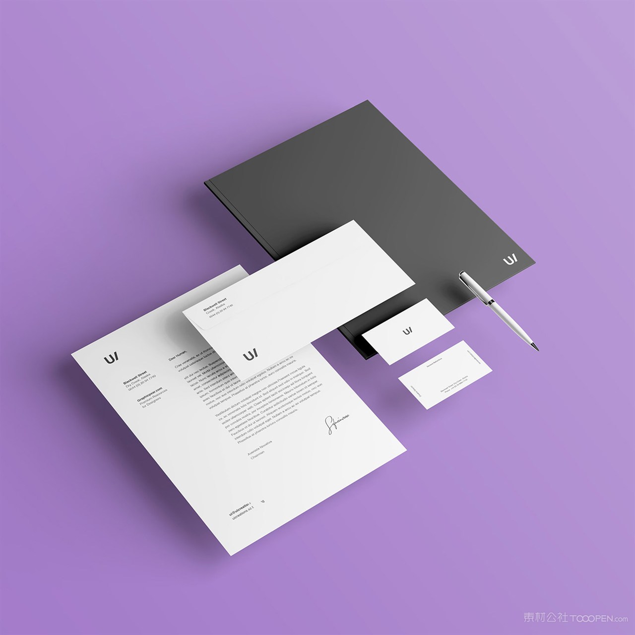 极简vi信封名片文档样机