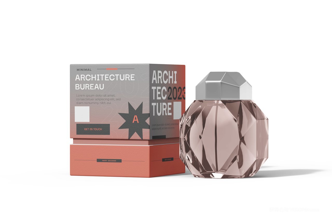 【2189期】方形天地盖香水精品礼盒包装贴图样机 (6)