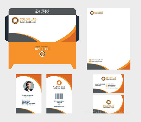 橙色企业视觉元素