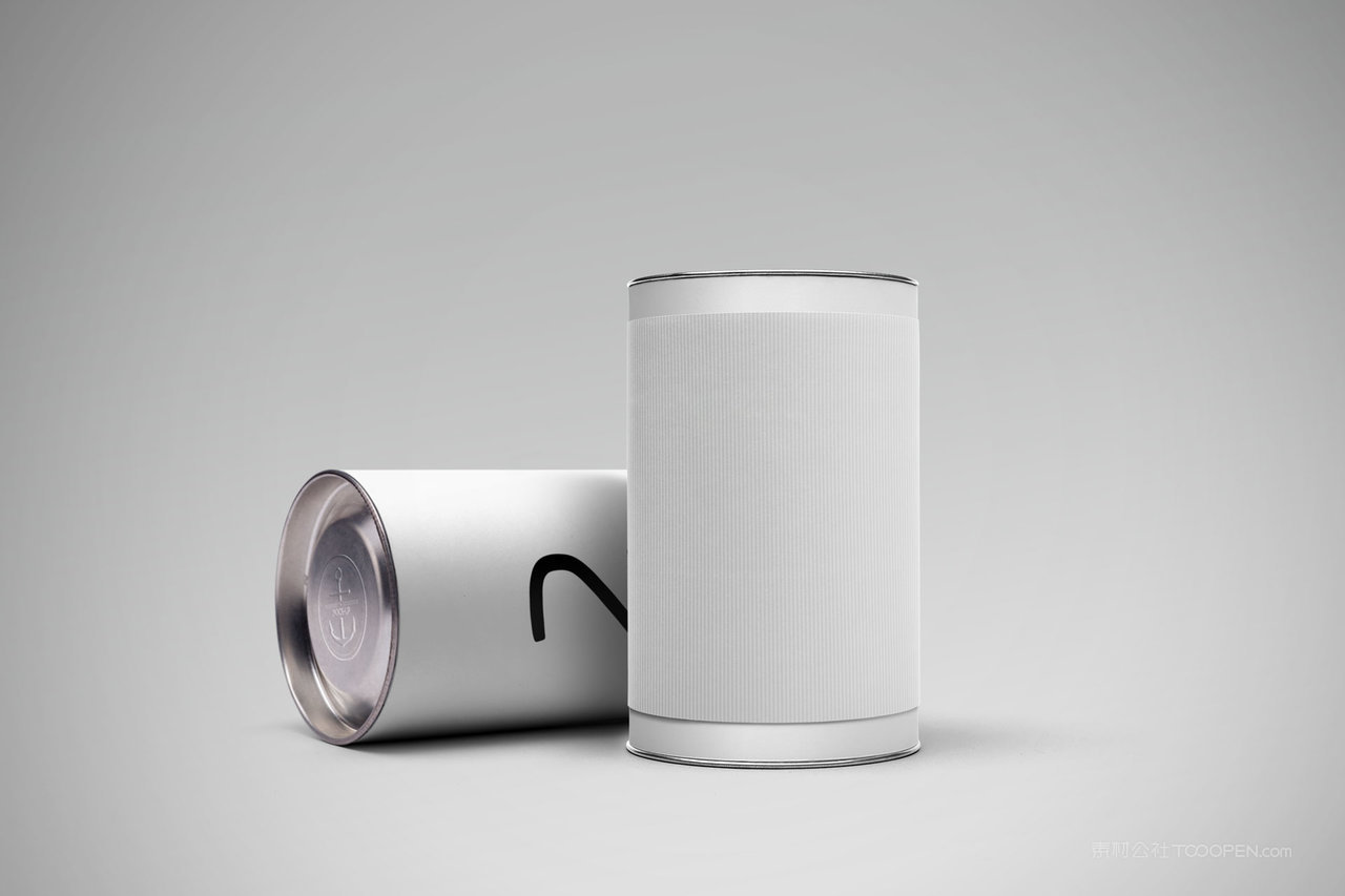 白色咖啡茶叶罐产品包装样机 (2)