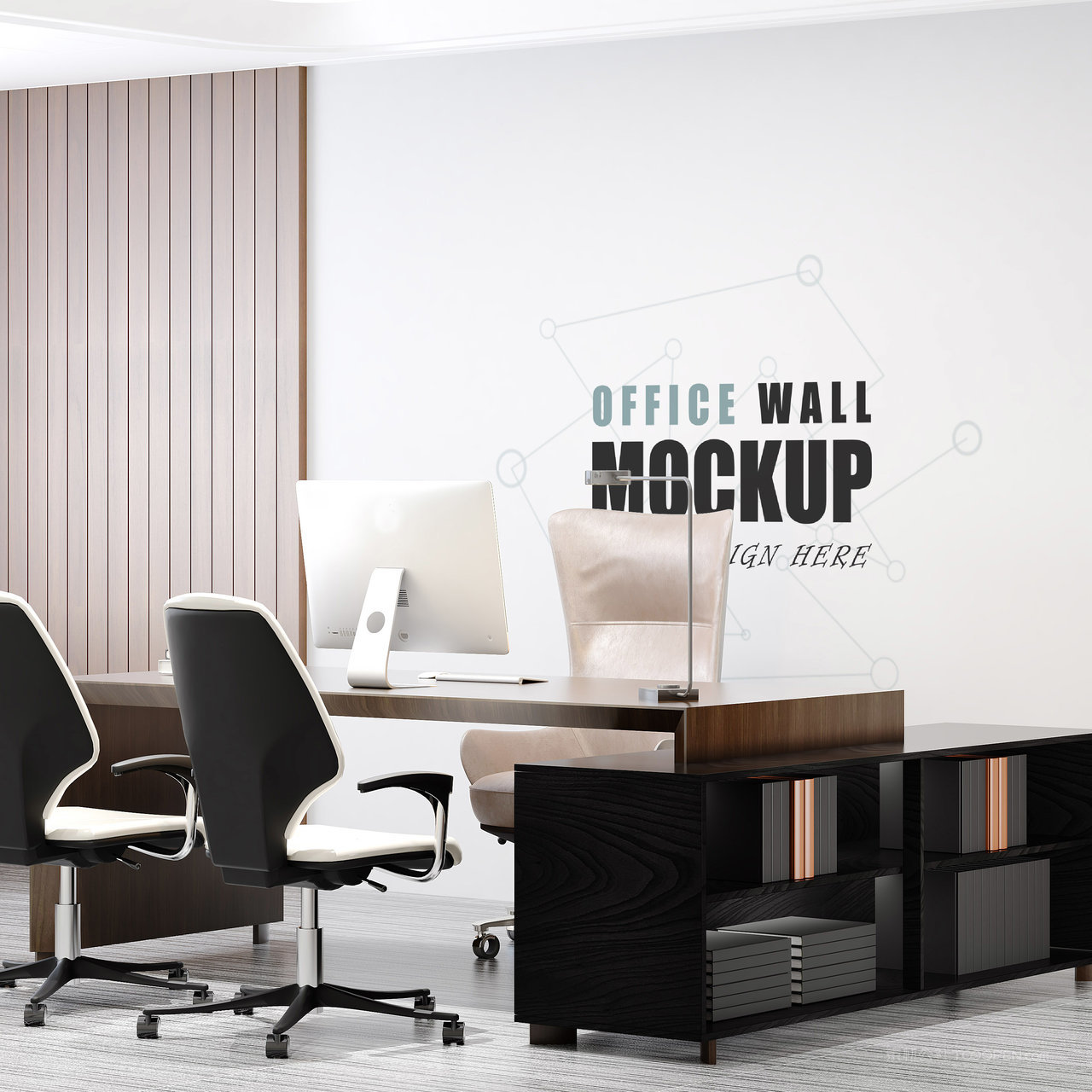 办公室背景墙公司形象墙贴图样机