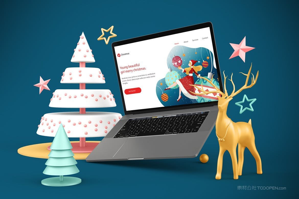 圣诞节电脑屏幕样机