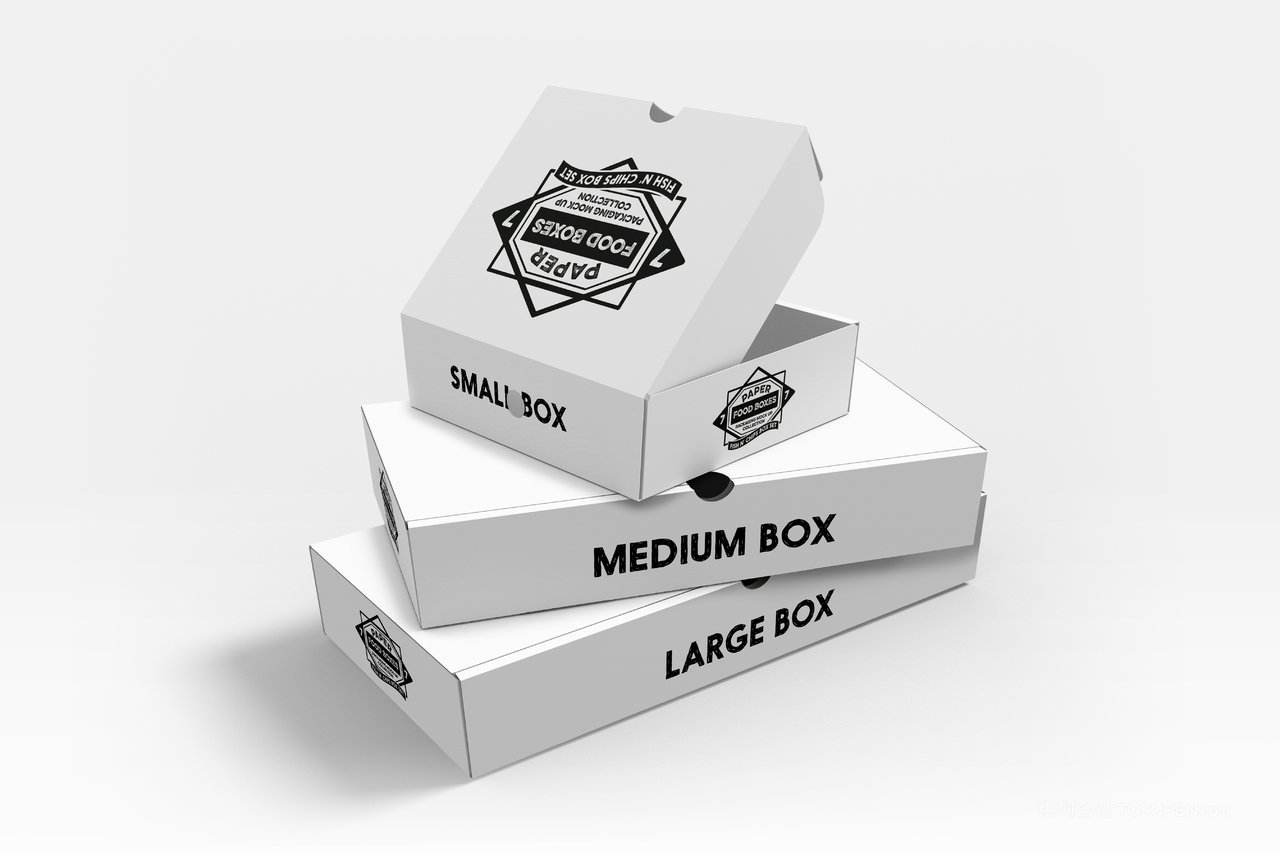 披萨纸质包装盒品牌食品纸质包装贴图样机 (6)