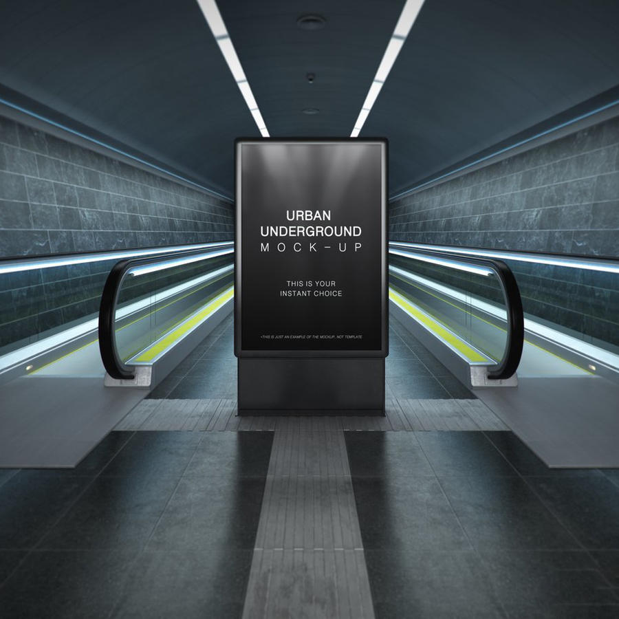 地下通道车站灯箱ps样机 (1)
