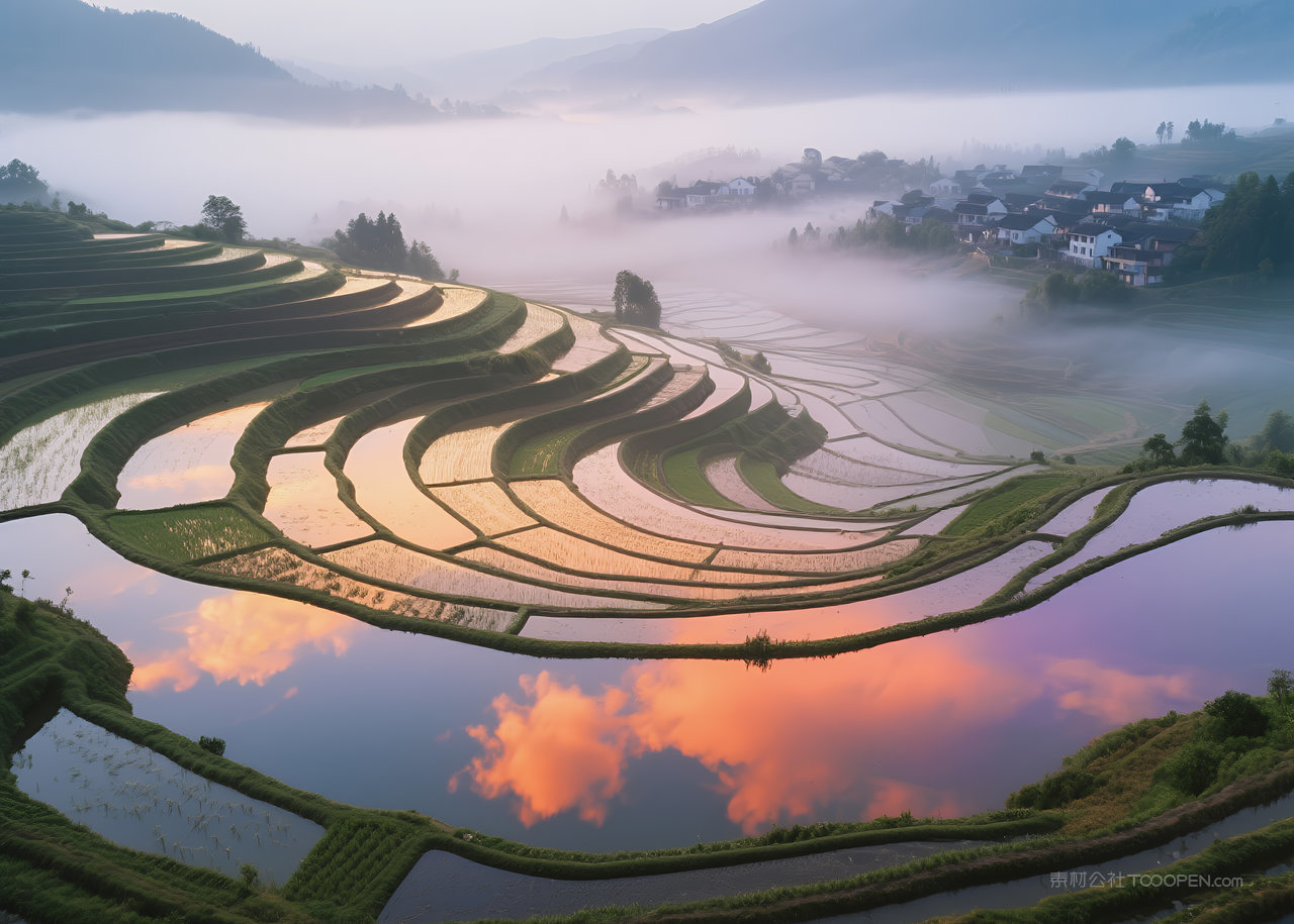 日出风景天空唯美自然云彩