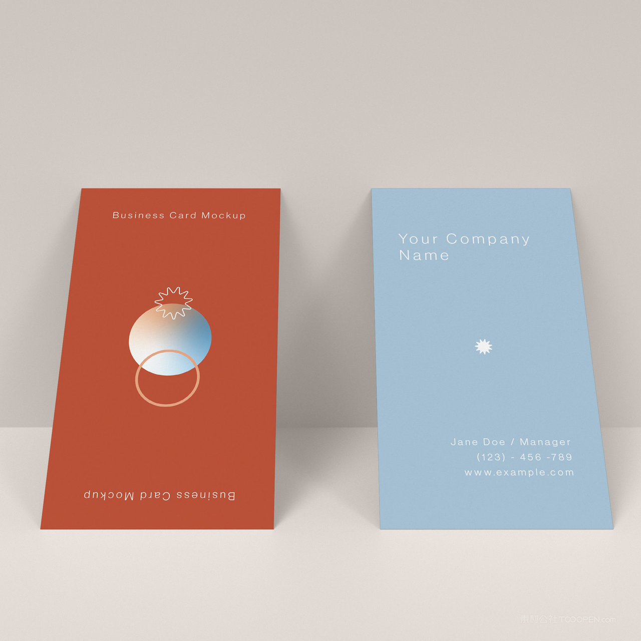 商务时尚名片正反面贴图样机