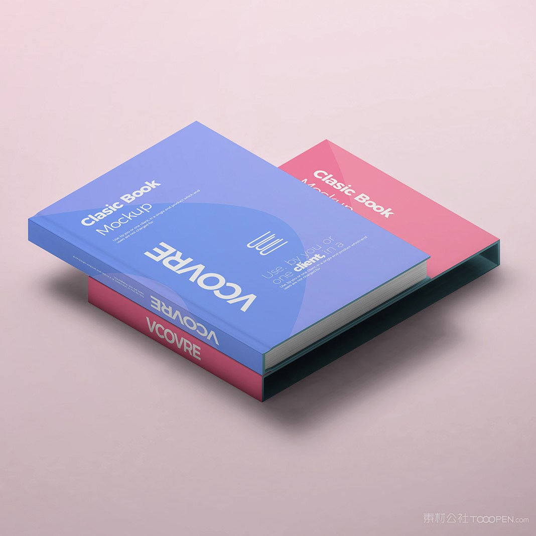 叠在一起的两本书籍封面贴图样机