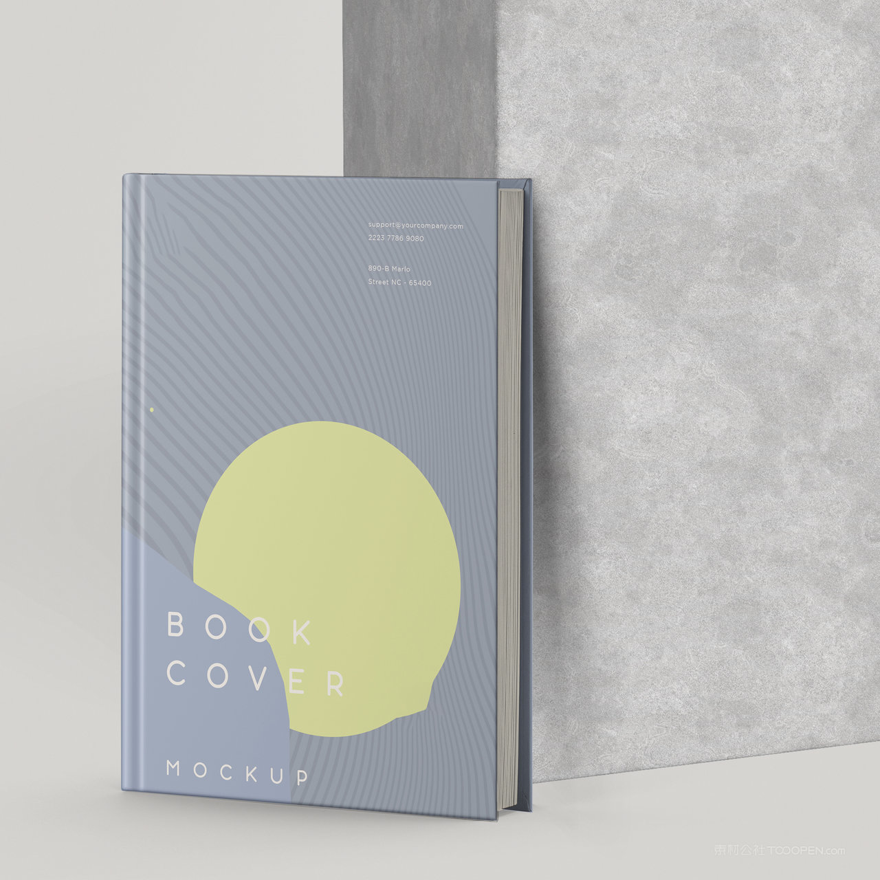 靠在墙上的书本画册封面贴图样机