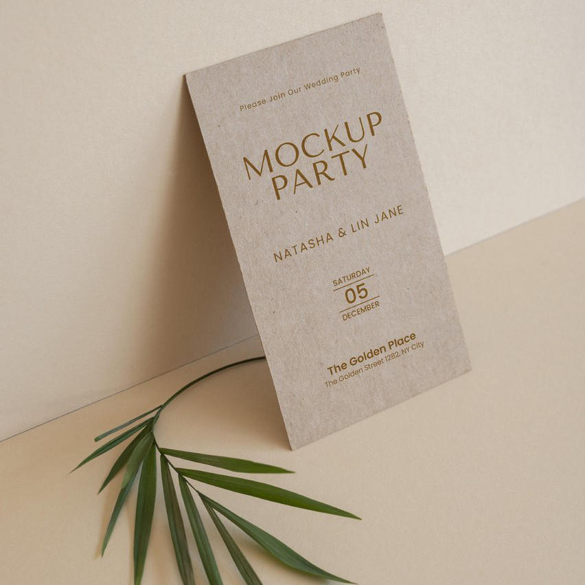 文艺植物名片光影场景样机