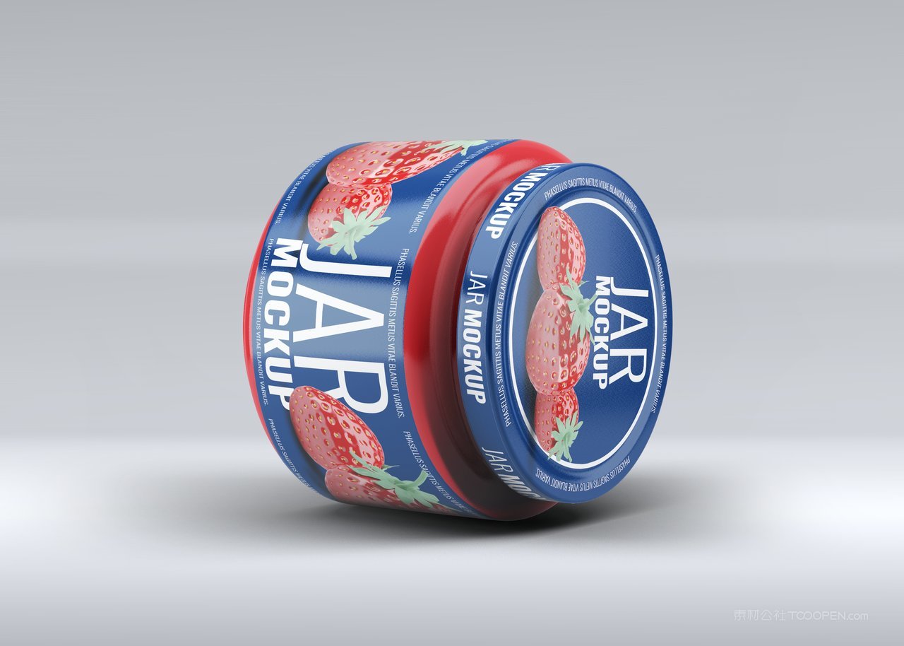 草莓酱瓶装包装罐形包装展示样机