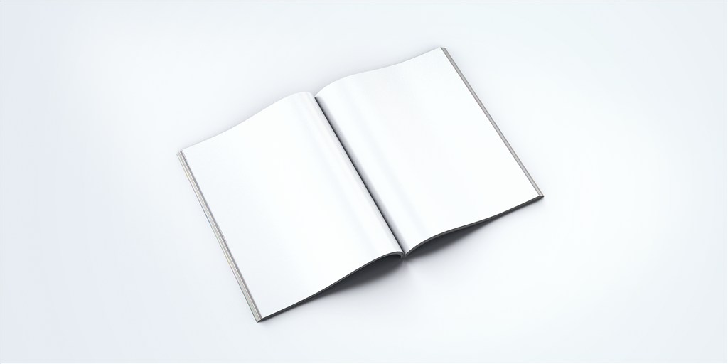 展开的空白画册样机