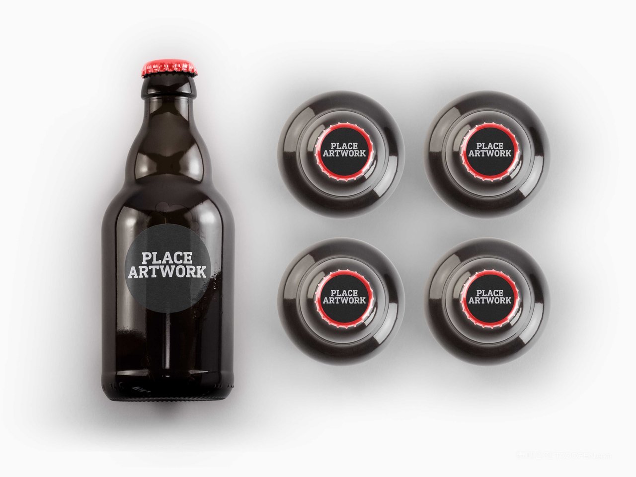 黑色啤酒瓶样机