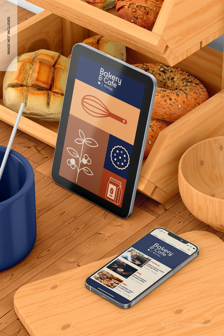 面包背景ipad手机贴图样机