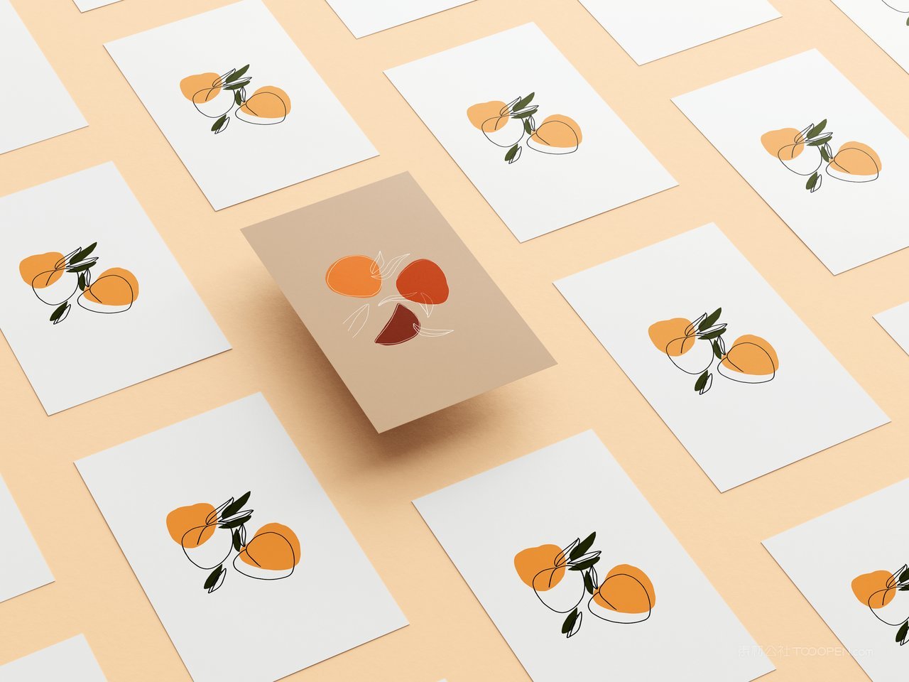 多角度卡片海报平铺高级感矩阵排列dm展示页样机 (1)