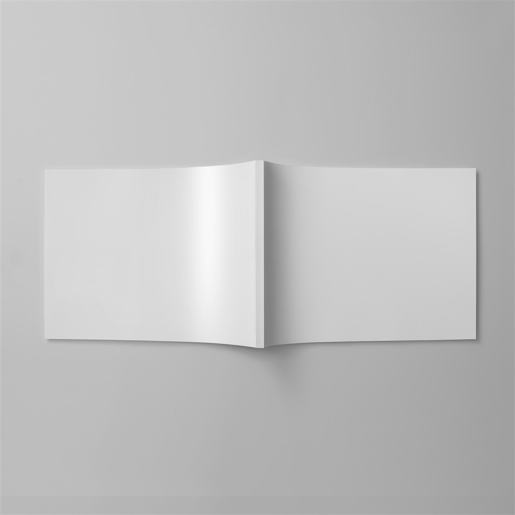 铺放打开的书本画册样机