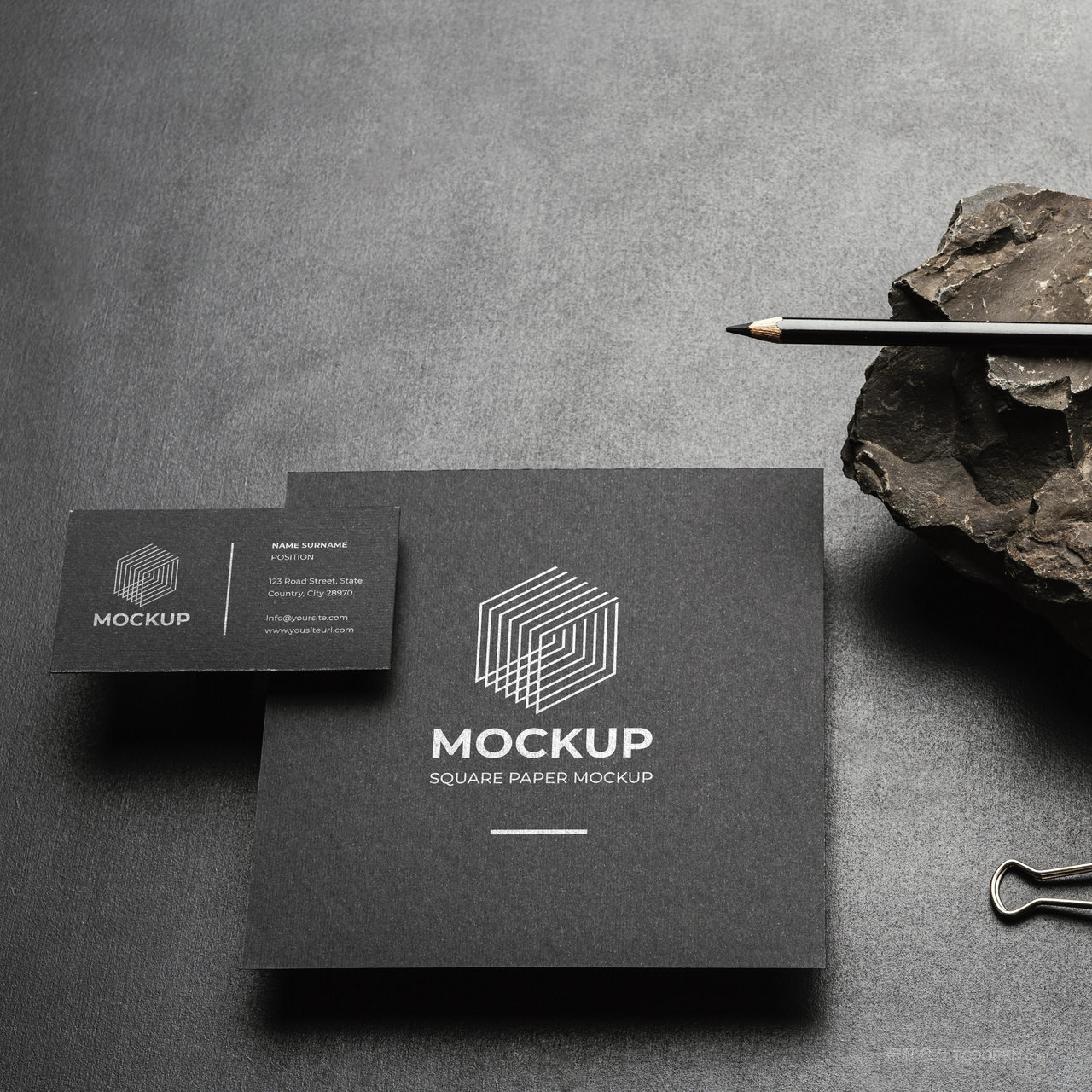 石头logo名片贴图样机