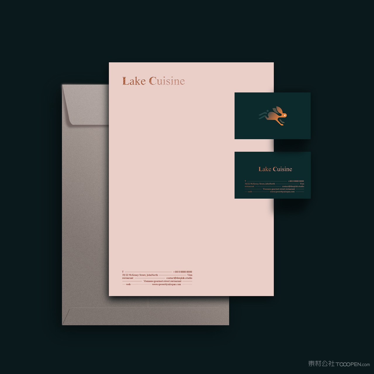 餐厅VI名片文件袋样机