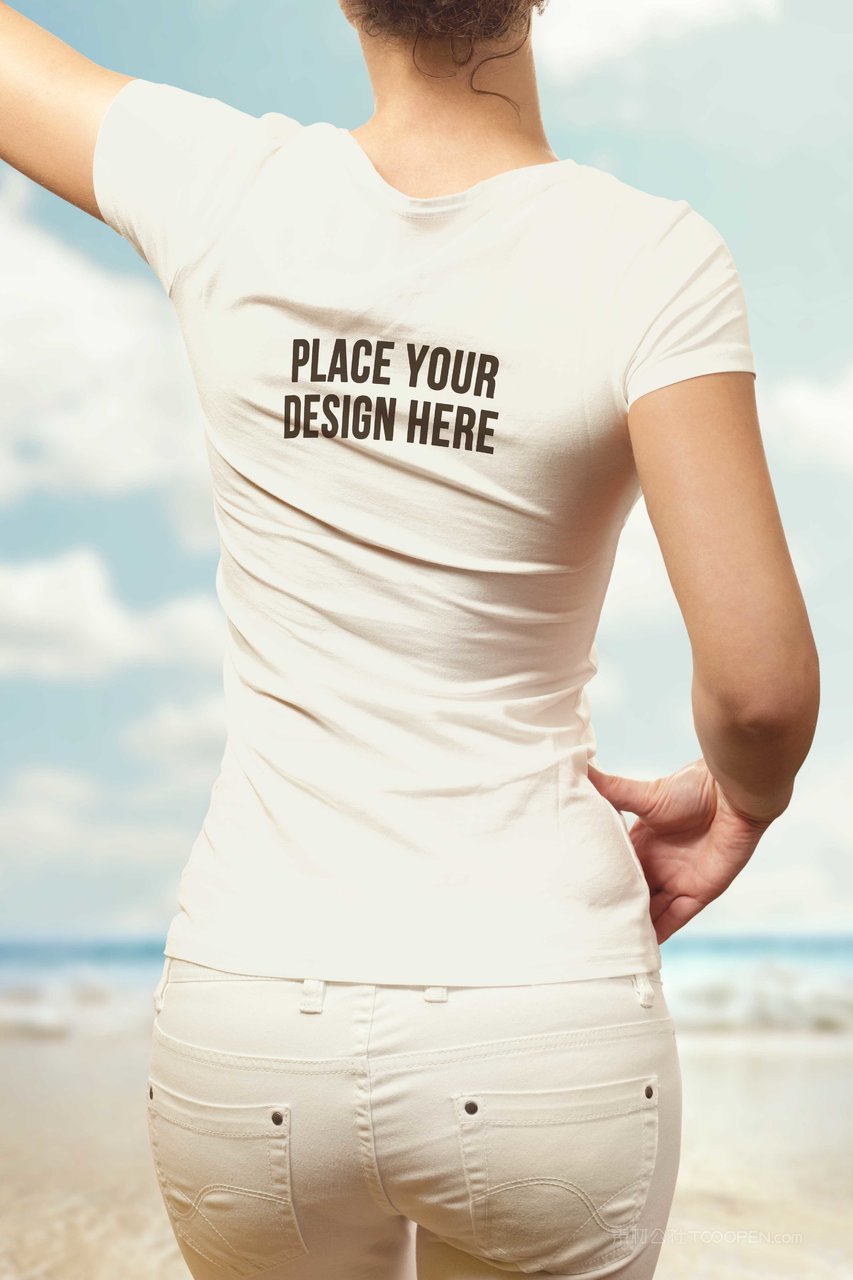 女式收腰t恤样机