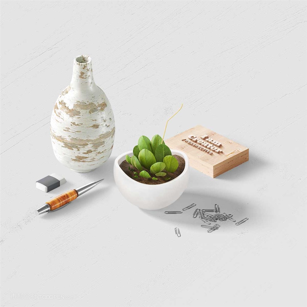 创意清晰办公桌面样机