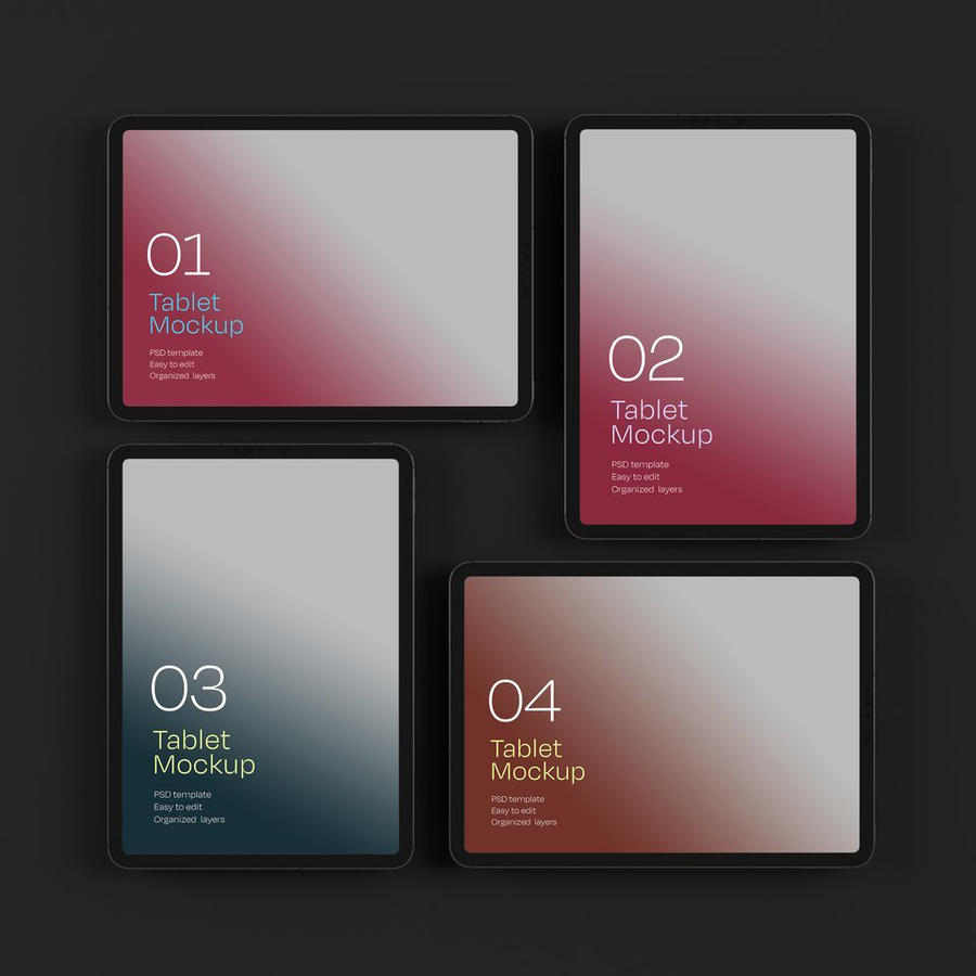 粉色tablet-mockupipad pro平板电脑屏幕样机 (16)