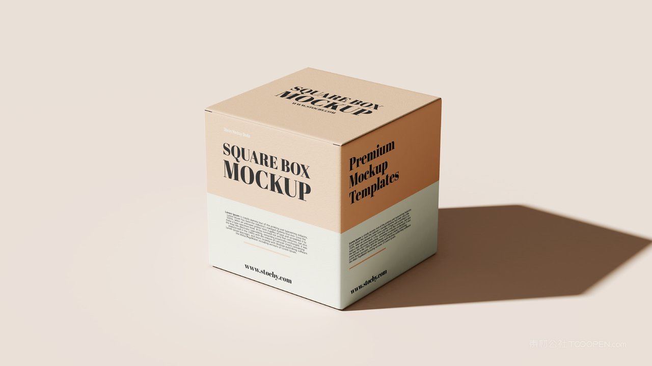 【2157期】正方形产品包装盒纸盒盒子外观设计vi效果展示样机素材 (1)