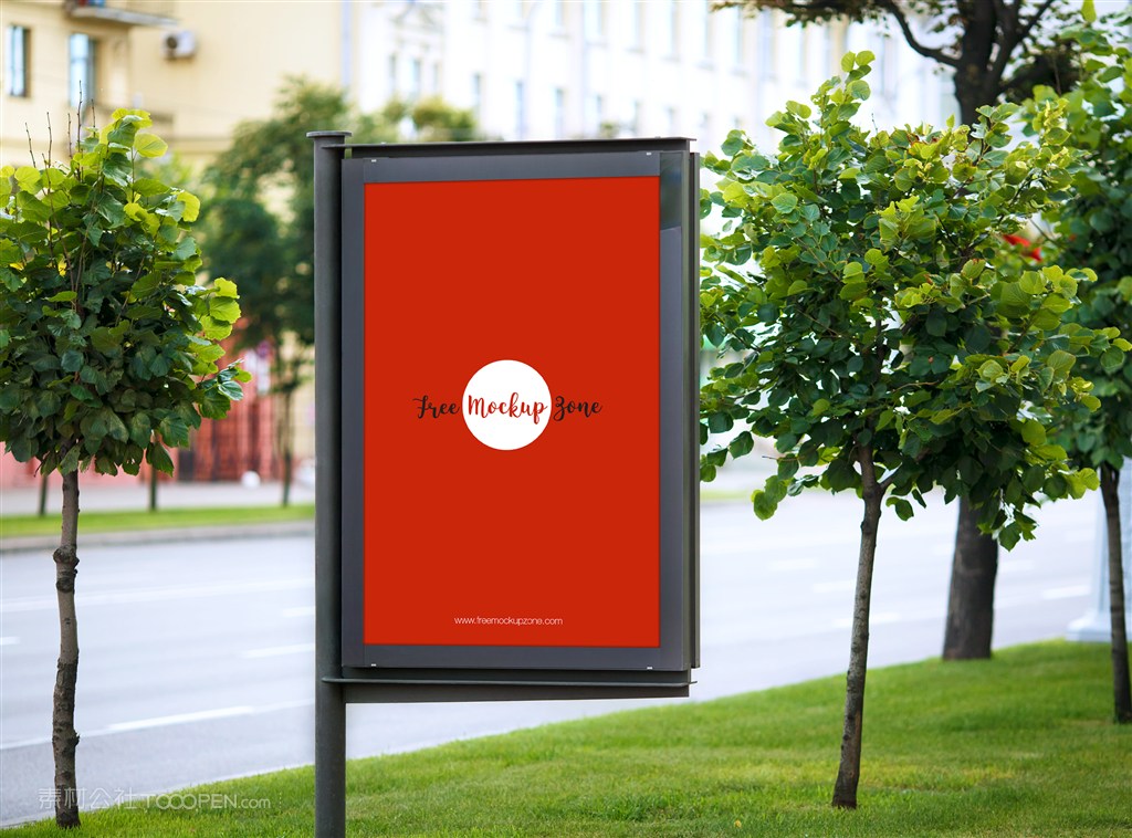 城市路边广告牌样机模板