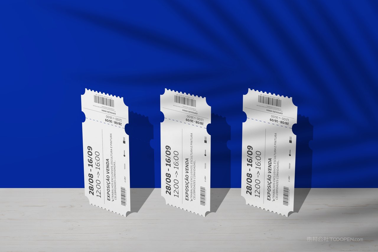 电影票音乐节入场券优惠券门票贴图样机 (4)